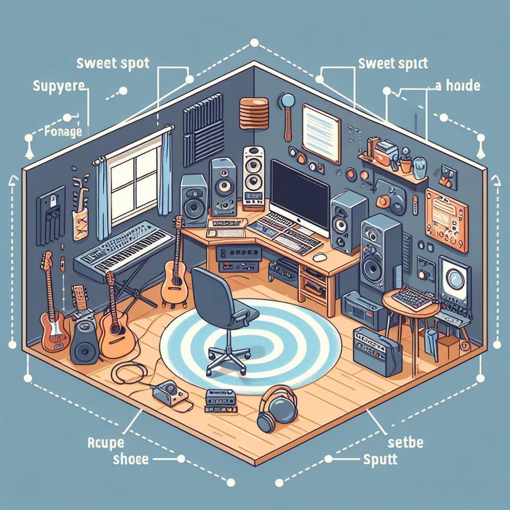 Optimising the Listening Position in a Home Studio - The listening position, or the “sweet spot,” is a critical aspect of a home studio setup. It’s the point where the sound from the speakers converges, providing the most accurate stereo image and frequency response. This guide delves deeper into the science and art of optimizing your listening position.