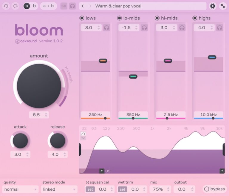 Oeksound Bloom A Game-Changer for Your Mixes - Oeksound's Bloom isn't just another EQ plugin – it's a revolution in tone shaping. Forget the time-consuming struggle of crafting perfect EQ curves. Bloom takes a smarter approach, utilizing cutting-edge AI and psychoacoustic modeling to analyze and enhance your audio like a sonic sculptor with a sixth sense.