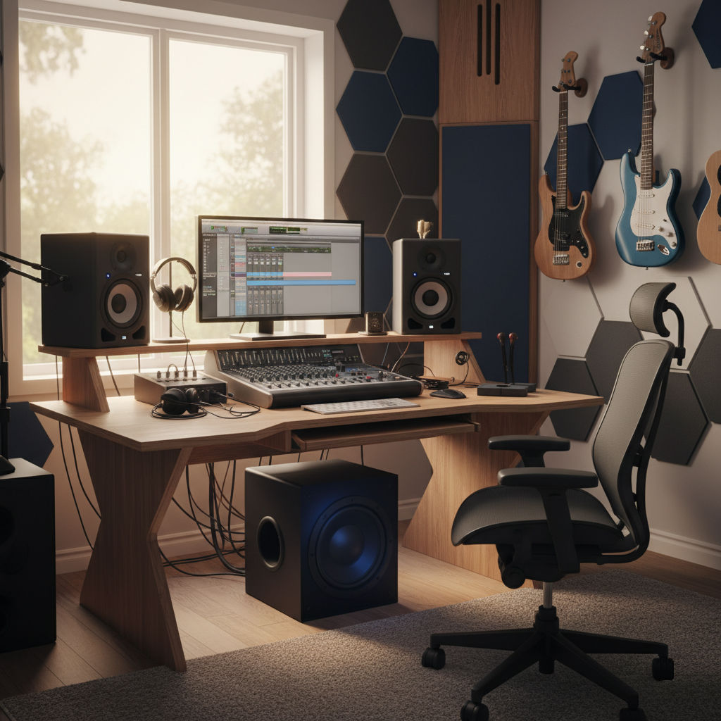 Why Studio Subwoofers Are Placed Off-Centre. When you walk into a professionally treated studio and notice that the subwoofer isn’t sitting perfectly between the main monitors, you might wonder — why place such an expensive piece of gear off-centre? It’s not a design quirk or aesthetic choice. The position of the subwoofer has a major impact on how evenly the low frequencies behave in your room — and off-centre placement is often the key to smooth, accurate bass response.